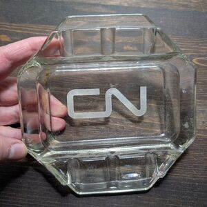 Vintage CN Railway Glass Ashtray - Railway - Railroad - Train - Collectible